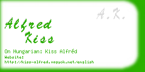 alfred kiss business card